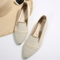 thumbnail image 1 of Xfvqtps Womens Pointed Toe Flats Breathable Slip on Casual Shoes with Cushioned Insole Lightweight Comfortable Shoes for Work Outdoor Daily Wear Beige, 1 of 8