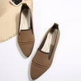 thumbnail image 1 of Xfvqtps Womens Pointed Toe Flats Breathable Slip on Casual Shoes with Cushioned Insole Lightweight Comfortable Shoes for Work Outdoor Daily Wear Brown, 1 of 8