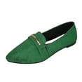 thumbnail image 1 of Xfvqtps Womens Pointed Toe Loafers Flat Shoes with Metal Accent Slip on Casual Work Flats for Spring Office Wear Green, 1 of 7