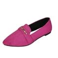 thumbnail image 1 of Xfvqtps Womens Pointed Toe Loafers Flat Shoes with Metal Accent Slip on Casual Work Flats for Spring Office Wear Hot Pink, 1 of 7