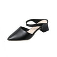 thumbnail image 1 of Xfvqtps Womens Pointed Toe Mules Block Heel Slingback Slides Comfortable Slip On Heels for Office Work Brunch Casual Wear, 1 of 8