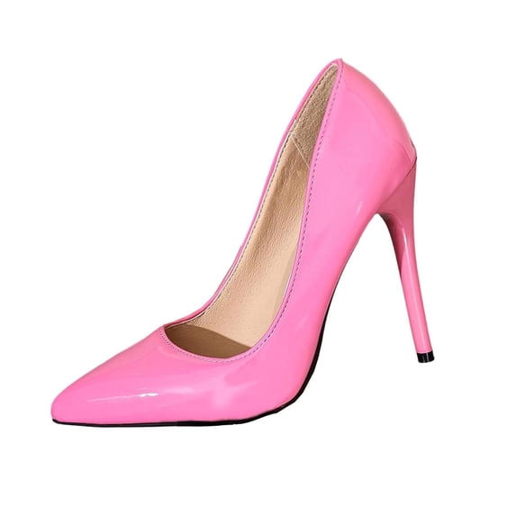 Xfvqtps Womens Pointed Toe Pumps Patent Leather Heels Slip On Dress Shoes for Women Classic High Heels Office Wear Formal Party Shoes
