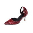 thumbnail image 1 of Xfvqtps Womens Print Pointed Toe Heeled Sandals Ankle Buckle Strap Work Casual Dressy Stilettos Spring Summer Pumps Shoes, 1 of 9