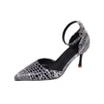 thumbnail image 1 of Xfvqtps Womens Print Pointed Toe Heeled Sandals Ankle Buckle Strap Work Casual Dressy Stilettos Spring Summer Pumps Shoes, 1 of 9