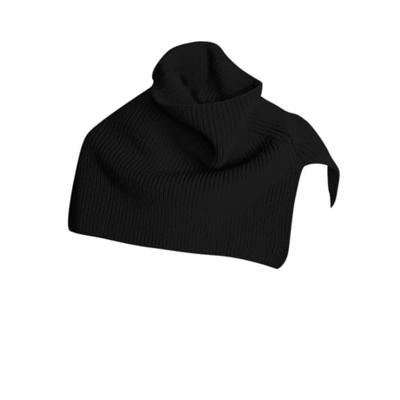 Xfvqtps Womens Pullover Scarf Turtleneck Shawl Wrap Shrug Detachable Knit Sweater Collar Winter Warm Neck Warmer Shawl Cape Cloak Shawl Black