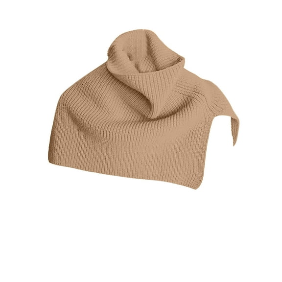 Xfvqtps Womens Pullover Scarf Turtleneck Shawl Wrap Shrug Detachable Knit Sweater Collar Winter Warm Neck Warmer Shawl Cape Cloak Shawl Khaki