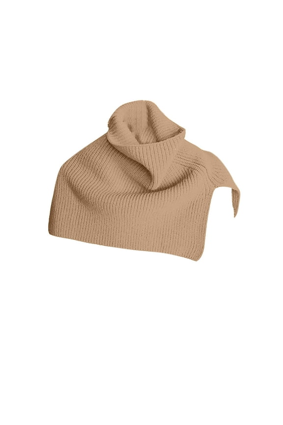 Womens Pullover Scarf Turtleneck Shawl Wrap Shrug Detachable Knit Sweater Collar Winter Warm Neck Warmer Shawl Cape Cloak Shawl Khaki