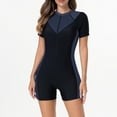 thumbnail image 1 of Xfvqtps Womens Rash Guard Bathing Suit Zip up Short Sleeve Color Block Athletic One Piece Swimsuits Modest Surfing Swimwear Gray, 1 of 7