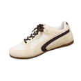 thumbnail image 1 of Xfvqtps Womens Retro Training Shoes Vintage Inspired Lace up Sneakers with Cushioned Insole Comfortable Casual Flat Shoes Beige, 1 of 9