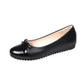 thumbnail image 1 of Xfvqtps Womens Round Toe Loafer Shoe with Glossy Bow Flat Casual Comfortable Slip on Everyday Shoes Black, 1 of 9