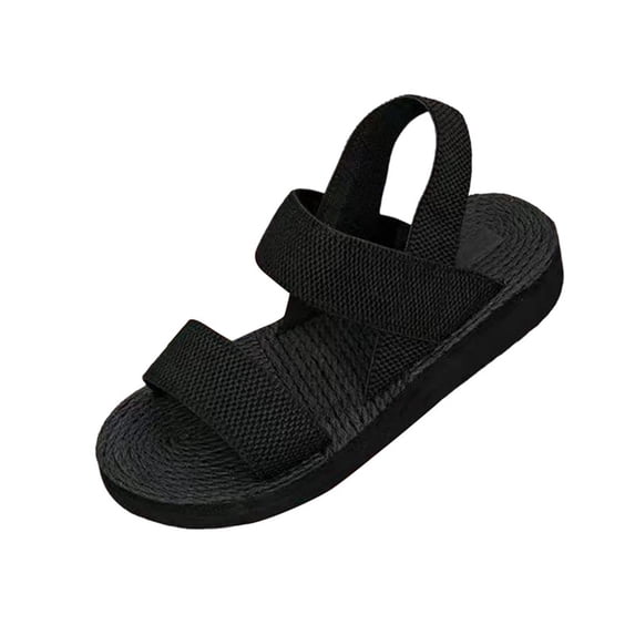 Xfvqtps Womens Sandals Knit Flat Comfortable Slip on Shoes for Spring Summer Casual Beach Walking Shoes