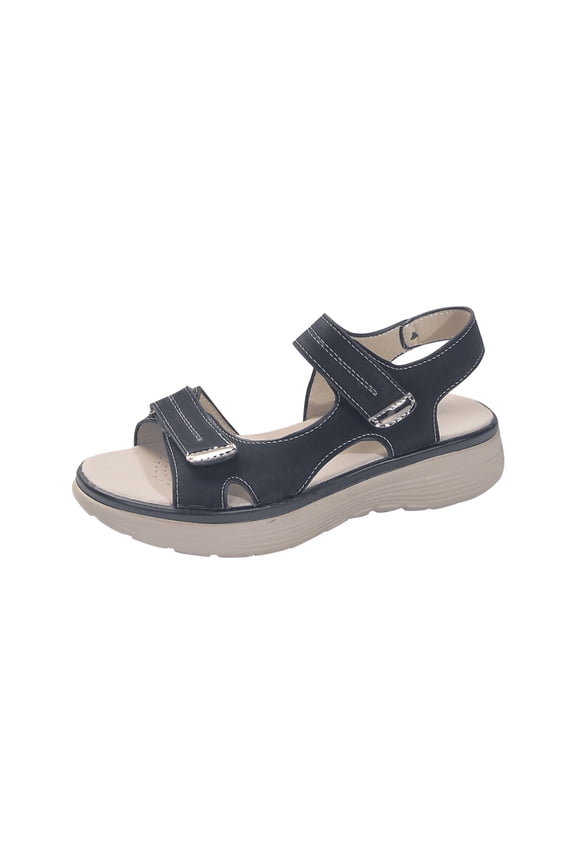 Womens Sandals Hook and Loop Open Toe Thick Soft Sole Non Slip Comfortable Breathable Summer Wedge Sandals Blue