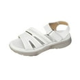 thumbnail image 1 of Xfvqtps Womens Sandals Hook and Loop Strap Open Toe Thick Soft Sole Non Slip Comfortable Breathable Summer Wedge Sandals White, 1 of 7
