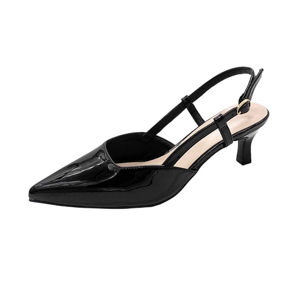 Xfvqtps Womens Satin Slingback Heels Pointed Toe Dress Shoes Comfortable Mid Heel for Party Wedding Office