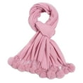 thumbnail image 1 of Xfvqtps Womens Scarf Long Knitting Solid Color Simplicity Pompom Tassels Fashion Elegant Windproof Coldproof Soft Comfortable Warm Fall Winter Scarves Pink, 1 of 5