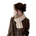 thumbnail image 1 of Xfvqtps Womens Scarf Short Knitting Color Blocking Two Color Keyhole Pull Through Neckerchiefs Khaki, 1 of 8