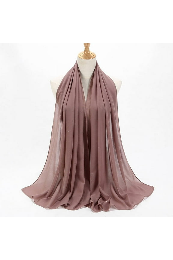 Womens Scarf Solid Color Simplicity Gold Powder Fashion Versatile Multi Functional Soft Breathable Lightweight Chiffon Hijab Rose Gold