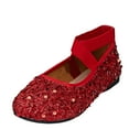 thumbnail image 1 of Xfvqtps Womens Sequin Glitter Flat Shoes with Crisscross Ankle Strap Party Evening Comfortable Casual Shoes Red, 1 of 9