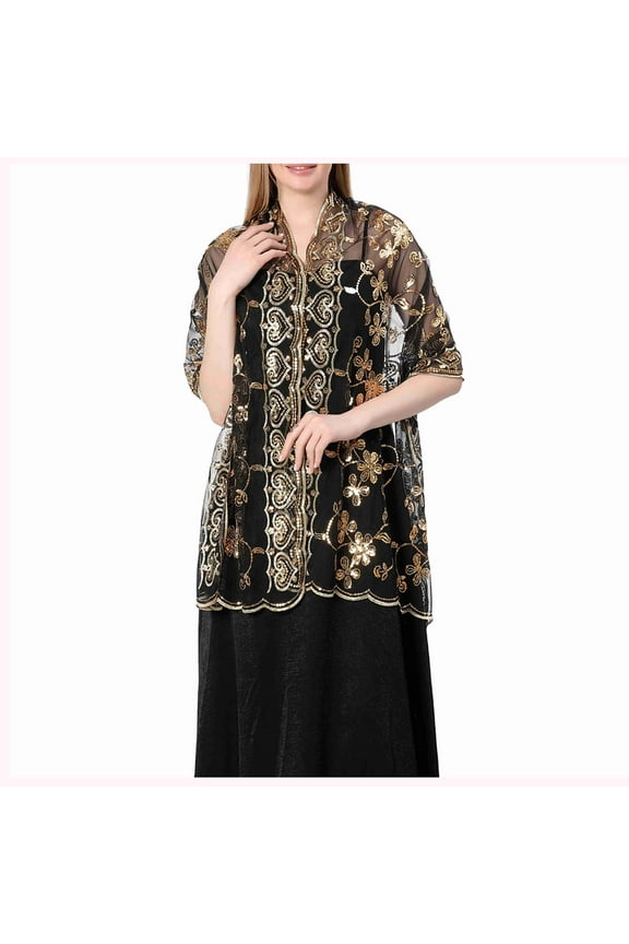 Womens Sequin Shawl Wedding Dress Evening Gown Cheongsam Shawl Bride Bridesmaid Shawl Scarf Gold