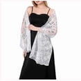 thumbnail image 1 of Xfvqtps Womens Sequin Shawl Wedding Dress Evening Gown Cheongsam Shawl Bride Bridesmaid Shawl Scarf White, 1 of 1