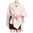 thumbnail image 1 of Xfvqtps Womens Shawl Wrap with Hole Solid Color Simplicity Elegant Casual Travel Scarf Wrap Cape Fashion Shoulder Tops Fall Winter Shawl Beige, 1 of 1