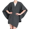thumbnail image 1 of Xfvqtps Womens Shawl Wrap with Hole Solid Color Simplicity Elegant Casual Travel Scarf Wrap Cape Fashion Shoulder Tops Fall Winter Shawl Dark Gray, 1 of 5