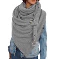 thumbnail image 1 of Xfvqtps Womens Shawls Solid Color Knitting Button Star Pendant Multi Purpose Fashion Versatil Stylish Wrap Warm Winter Scarf Gray, 1 of 4
