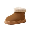 thumbnail image 1 of Xfvqtps Womens Short Boots Foldable Collar Winter Shoes Fashion Non Slip Sole Warm Snow Boots for Fall and Winter Casual Outdoor Comfort Coffee, 1 of 9