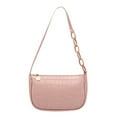thumbnail image 1 of Xfvqtps Womens Shoulder Bag Large Capacity Splicing Chain Stone Pattern Fashion Grace Casual Lightweight Handbag Pink, 1 of 5