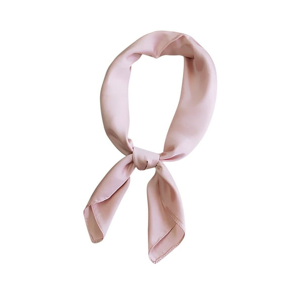 Xfvqtps Womens Silk Scarf Solid Color Elegant Professional Fashion Versatile Multi Functional Smooth Soft Breathable Spring and Summer Square Scarf Pink