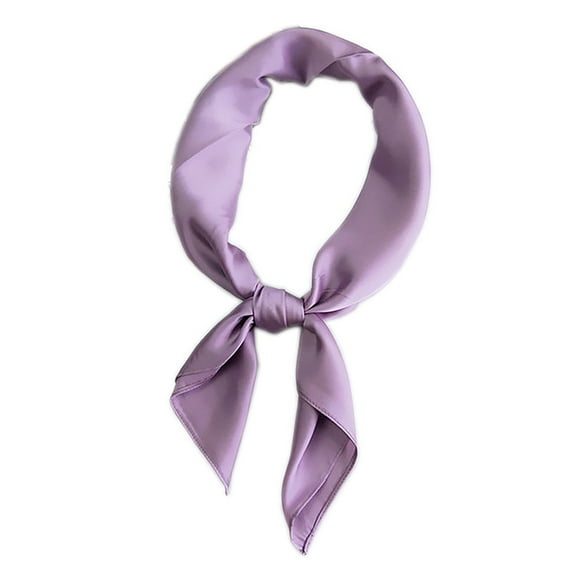Xfvqtps Womens Silk Scarf Solid Color Elegant Professional Fashion Versatile Multi Functional Smooth Soft Breathable Spring and Summer Square Scarf Purple