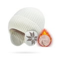 thumbnail image 1 of Xfvqtps Womens Skull Cap with Ear Flap Knitted Fleece Lined Solid Color Simplicity Stretch Windproof Coldproof Warm Thickened Ski Fall Winter Soft Beanie White, 1 of 6