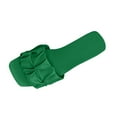 thumbnail image 1 of Xfvqtps Womens Slide Sandals Flat Open Square Toe Fold Non Slip Casual Flat Sandals Green, 1 of 9