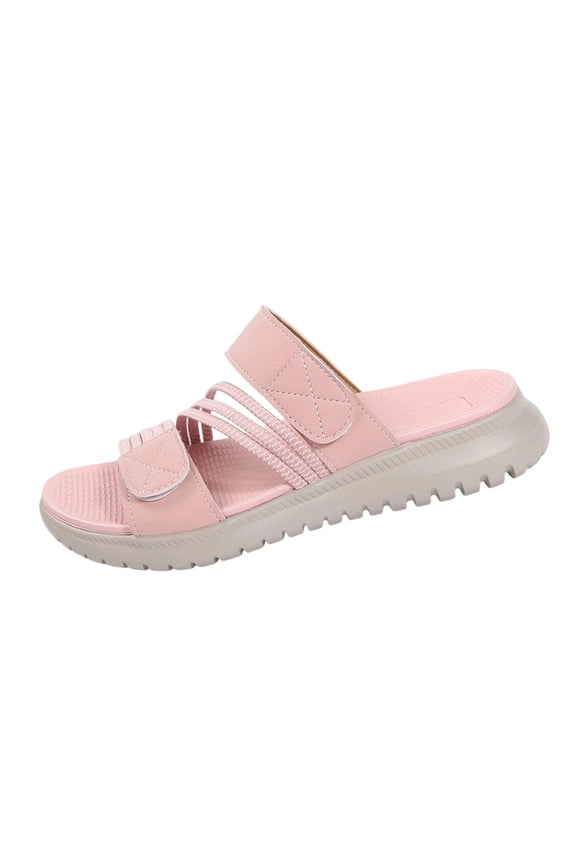 Womens Slides Sandals Woven Straps Slip on Thick Sole Comfortable Open Toe Shoes for Spring Summer Casual Outfit