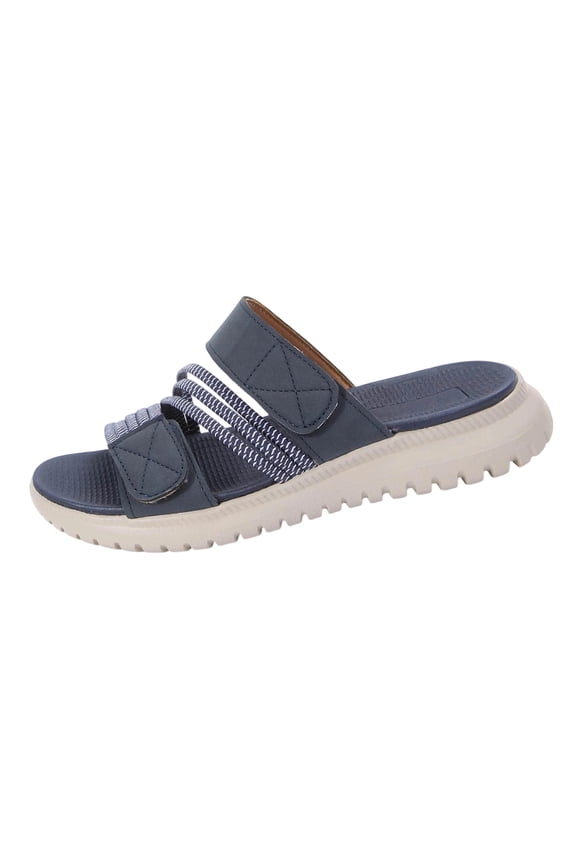 Womens Slides Sandals Woven Straps Slip on Thick Sole Comfortable Open Toe Shoes for Spring Summer Casual Outfit