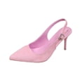 thumbnail image 1 of Xfvqtps Womens Slingback Heels with Chain Detail Pointed Toe Block Heel Pumps Elastic Side Party Shoes Fashionable Dress Heels for Casual and Evening Outfits, 1 of 9