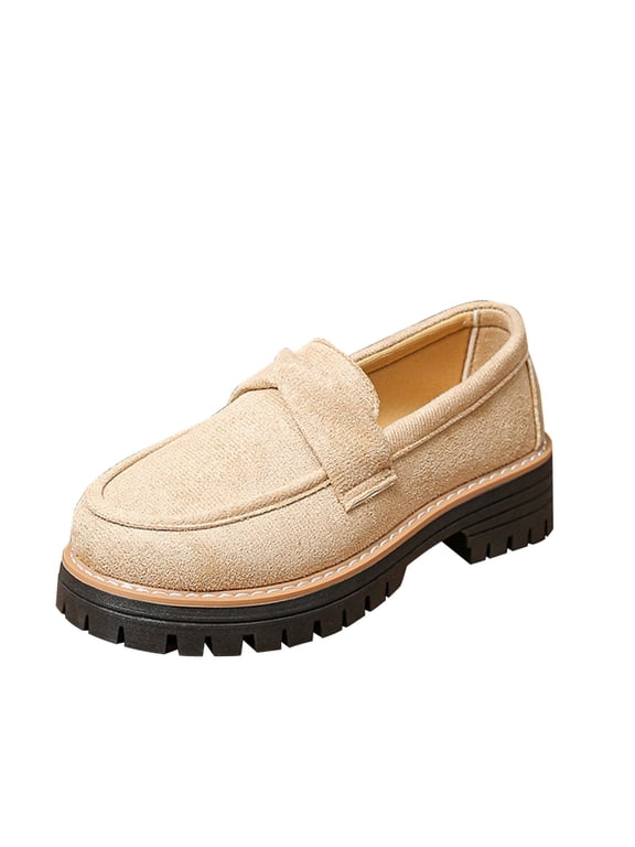 Womens Slip on Loafers Soft Sole Casual Shoes Breathable Lightweight Flat Shoes Low Heel Comfortable Walking Shoes Beige