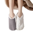 thumbnail image 1 of Xfvqtps Womens Slipper Socks Home Plush Lining Thick Insulation Snow Socks Carpet Socks Short Solid Color Comfortable Soft Warm Winter Fuzzy Socks Dark Gray, 1 of 6