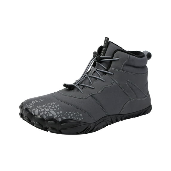 Xfvqtps Womens Sneakers Plush Fleece Line Lace Up High Top Non Slip Waterproof Climbing Oxford Cloth Shoes Fall Winter Snow Warmth Breathability Casual Cotton Couples Shoes Dark Gray