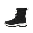 thumbnail image 1 of Xfvqtps Womens Snow Boots Plush Fleece Line Lace Up Solid Color Non Slip Waterproof Climbing Travel Outdoor Oxford Cloth Boots Cotton Shoes Medium High Tube Skiing Boots Black, 1 of 9