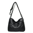 thumbnail image 1 of Xfvqtps Womens Soft Leather Bag Solid Color Simplicity Multi Compartment Adjustable Shoulder Strap Retro Style Fashion Lightweight Portable Crossbody Bag Black, 1 of 3