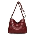 thumbnail image 1 of Xfvqtps Womens Soft Leather Bag Solid Color Simplicity Multi Compartment Adjustable Shoulder Strap Retro Style Fashion Lightweight Portable Crossbody Bag Red, 1 of 3
