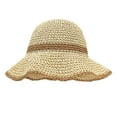 thumbnail image 1 of Xfvqtps Womens Straw Hat Sun Hats Wide Brim Mesh Floppy Uv Protection Sunscreen Sunshade Foldable Outdoor Travel Beach Breathable Summer Bucket Hat Beige, 1 of 3