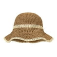 thumbnail image 1 of Xfvqtps Womens Straw Hat Sun Hats Wide Brim Mesh Floppy Uv Protection Sunscreen Sunshade Foldable Outdoor Travel Beach Breathable Summer Bucket Hat Khaki, 1 of 3