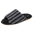 thumbnail image 1 of Xfvqtps Womens Stripe Slippers Open Toe Soft Sole House Shoes Indoor Warm Fall Winter Slip on Cozy Cute Slides, 1 of 7