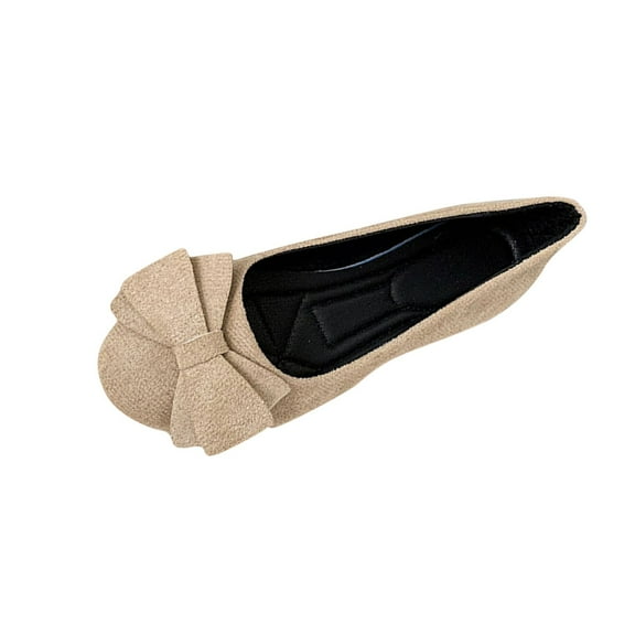 Xfvqtps Womens Summer Dress Flats Comfortable Round Toe Bowknot Ballet Shoes for Woman Soft Suede Driving Flats Khaki
