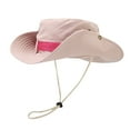 thumbnail image 1 of Xfvqtps Womens Sun Hat Cowboy Quick Drying Sunscreen Sunshade Wide Brim Adjustable Drawstring Solid Color Vintage Breathable Camping Outdoor Summer Cowboy Hat Pink, 1 of 5