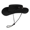 thumbnail image 1 of Xfvqtps Womens Sun Hat Cowboy Wide Brim Quick Drying Adjustable Drawstring Sunscreen Sunshade Solid Color Vintage Breathable Camping Outdoor Summer Cowboy Hat Black, 1 of 5