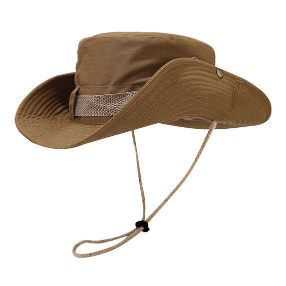 Xfvqtps Womens Sun Hat Cowboy Wide Brim Quick Drying Adjustable Drawstring Sunscreen Sunshade Solid Color Vintage Breathable Camping Outdoor Summer Cowboy Hat Brown