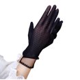 thumbnail image 1 of Xfvqtps Womens Sunscreen Gloves Lace Mid Length Touch Screen Sun UV Protection Floral Bowknot Elegant Gentle Elastic Breathable Ice Silk Gloves Black, 1 of 3